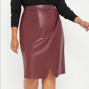 NWOT Eloquii Wine Color Faux Leather Skirt